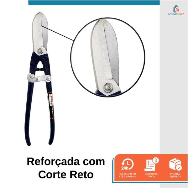 Imagem de Tesoura para Funileiro Cisalha Corte Reto 10 Polegadas