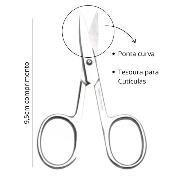 Imagem de Tesoura Ponta Curva Para Cutículas Em Aço Carbono Marco Boni