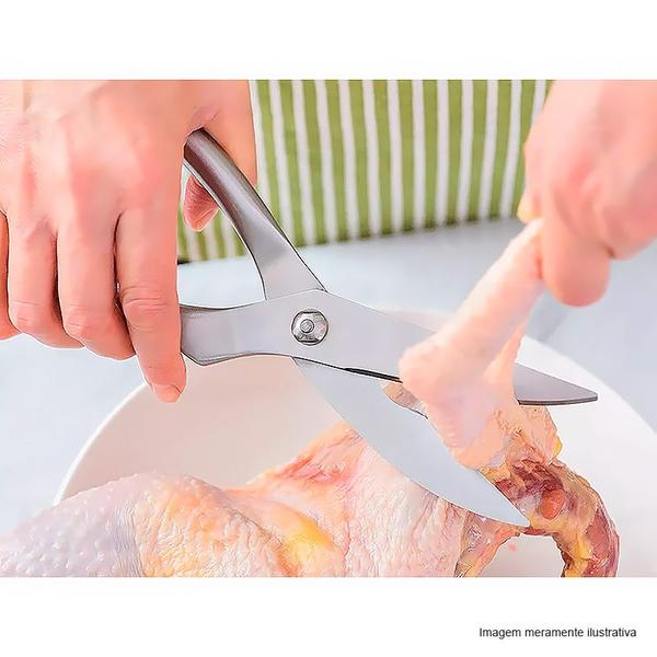 Tesoura Trinchante Multiuso Aço Inox 250mm TSRA-005 - Hauskraft - ETILUX, HAUSKRAFT, WESTERN Imagem de Tesoura Trinchante Multiuso Aço Inox 250mm TSRA-005 - Hauskraft