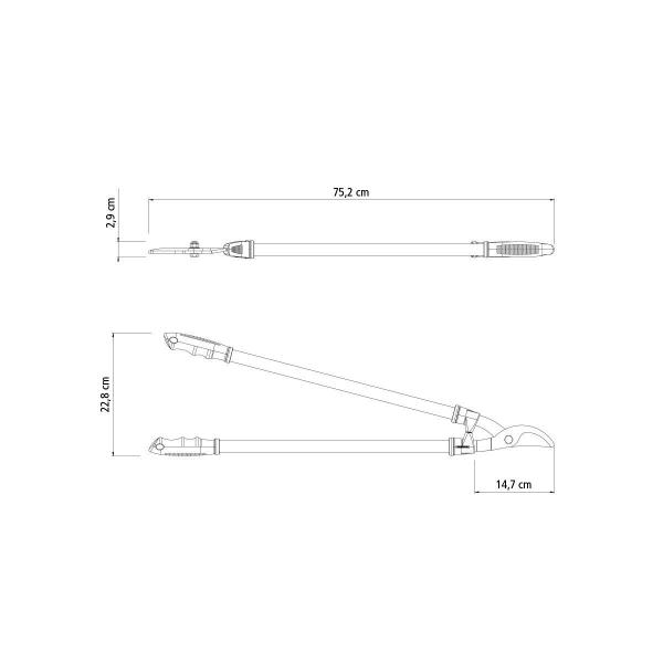 Tesourão de Poda Tipo Bypass Tramontina em Aço com Cabo Metalico 60 cm Imagem de Tesourão de Poda Tipo Bypass Tramontina em Aço com Cabo Metalico 60 cm