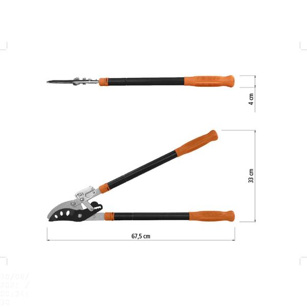 Imagem de Tesourão de Poda Tipo Bypass Tramontina em Aço com Cabos Extensíveis de 46,5 até 78,5 cm
