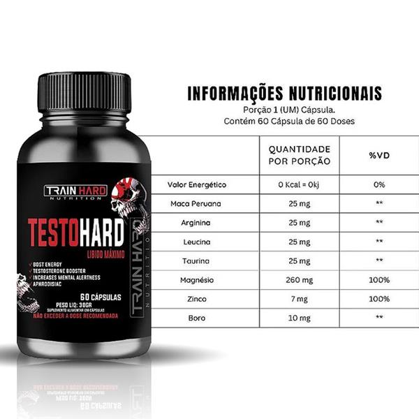 Imagem de Test0 Hard  Lbd0 Máximo 60cps Pré Hormonal Train Hard Nutrition