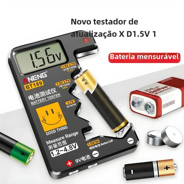 Imagem de Testador de Bateria de Botão Universal ANENG BT189 - Detector de Potência com Display