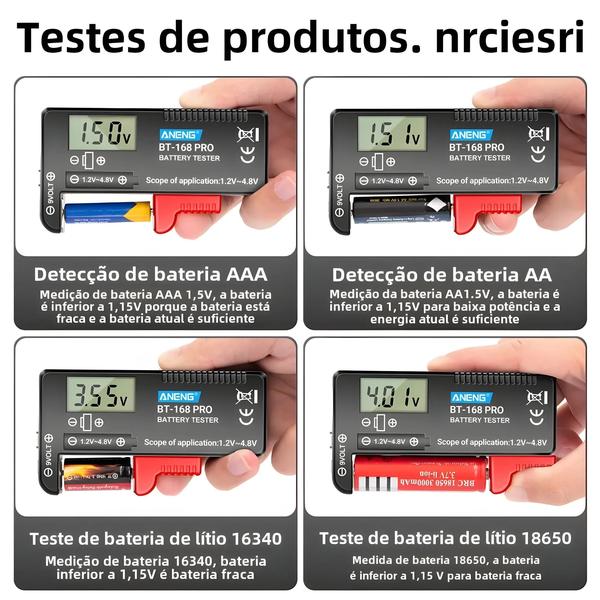 Imagem de Testador de Bateria de Lítio Aneng BT-168 Pro - Analisador de Carga Digital Universal