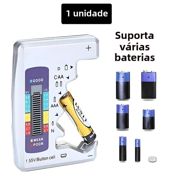 Imagem de Testador De Bateria Display Lcd Digital Para C D N Aa Aaa 9v 1.5v Botão Células Capacitância