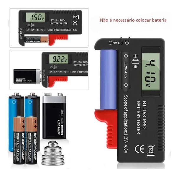 Imagem de Testador de Pilhas e Baterias Portátil - Alta Precisão para AA, AAA e 9V