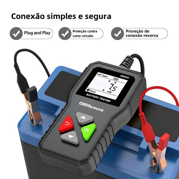 Imagem de Testador Universal de Bateria de Carro BM550 - 6V, 12V e 24V (100-2000 CCA)