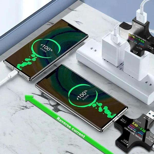 Imagem de Testador USB Tipo-C PD - Voltímetro e Amperímetro 65A para Power Bank e Carregadores