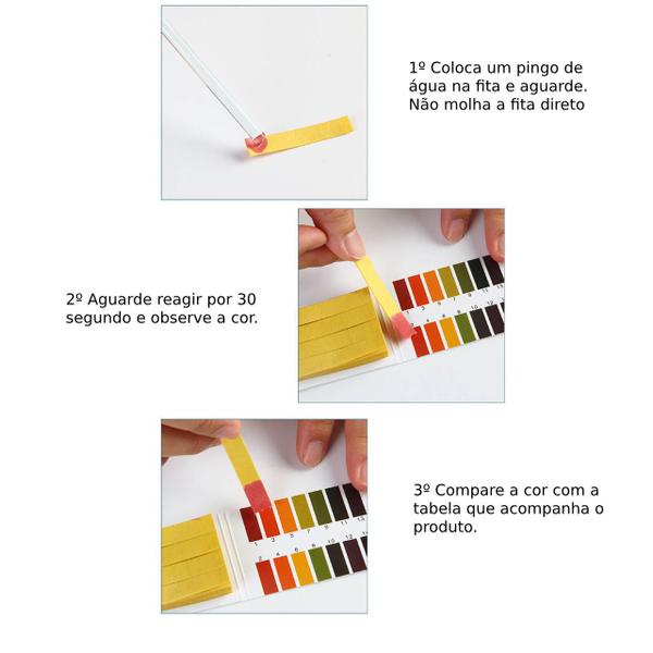 Imagem de Teste de PH em fitas com precisão (80 testes) Universal medidor para aquário Agua