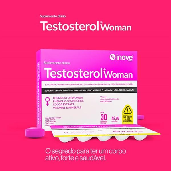Testosterol Woman Para Mulheres 30 Comprimidos Inove Nutrition Imagem de Testosterol Woman Para Mulheres 30 Comprimidos Inove Nutrition