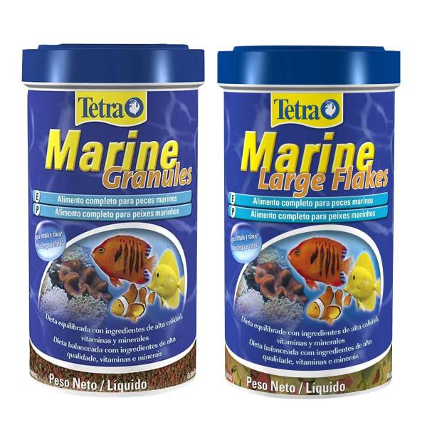 Tetra Marine Granules 225G + Tetra Marine Large Flakes 80G Imagem de Tetra Marine Granules 225G + Tetra Marine Large Flakes 80G