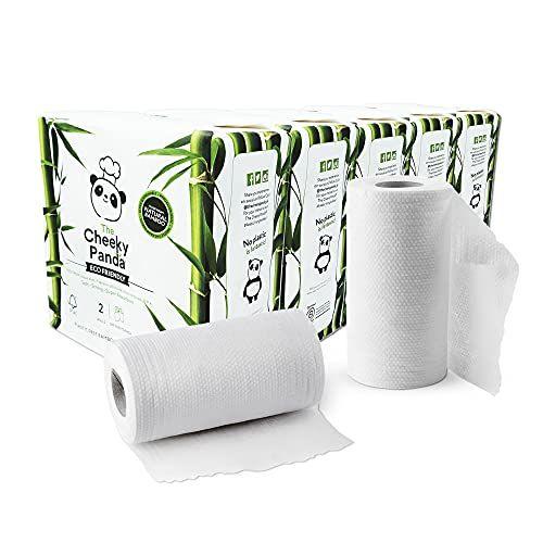 Imagem de The Cheeky Panda  Bamboo Kitchen Rolls  Caixa a granel de 10 rolos (5 pacotes de 2 rolos, 2-Ply)  Biodegradável, Multiuso, Livre de Plástico, Eco-Amigável, Super Absorvente, Forte & Sustentável