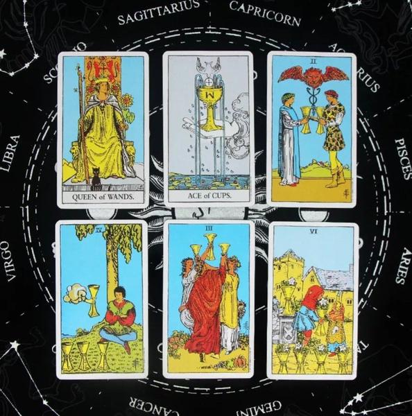 Imagem de The Rider Waite Tarot Deck Em Lata Com Bordas Douradas Tarô Smith Waite Baralho de Cartas de Oráculo