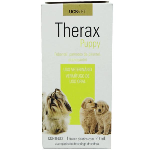 Imagem de Therax Puppy 20ml Vermífugo Para Cães ucbvet Kit Com 4