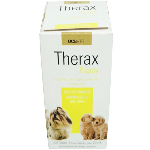 Imagem de Therax Puppy 20ml Vermífugo Para Cães ucbvet Kit Com 4