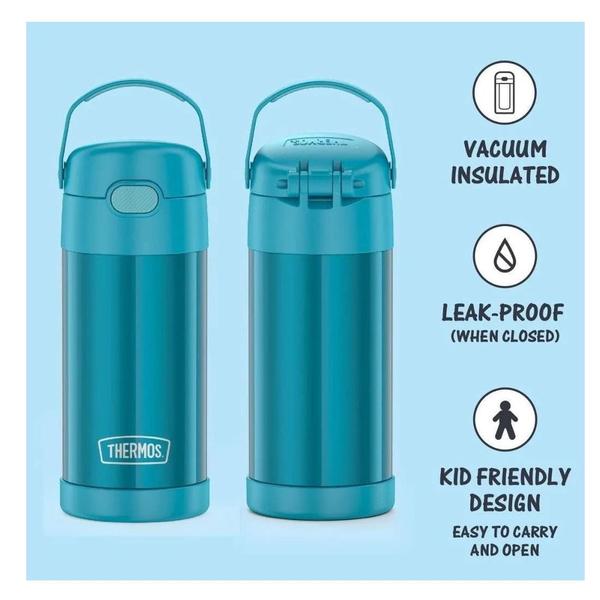 Imagem de Thermos Funtainer Pote Com Colher E Garrafa Azul Turquesa