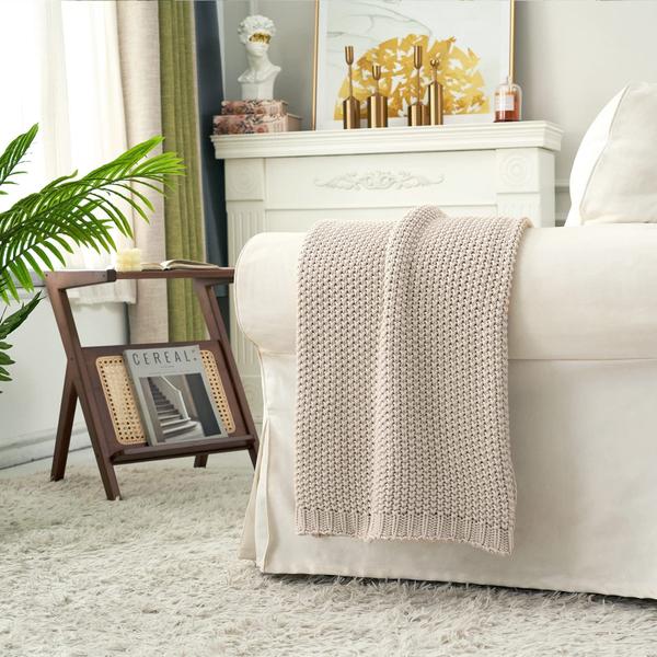 Imagem de Throw Bedding Longhui Bedding Chunky Cable Knit 100% algodão