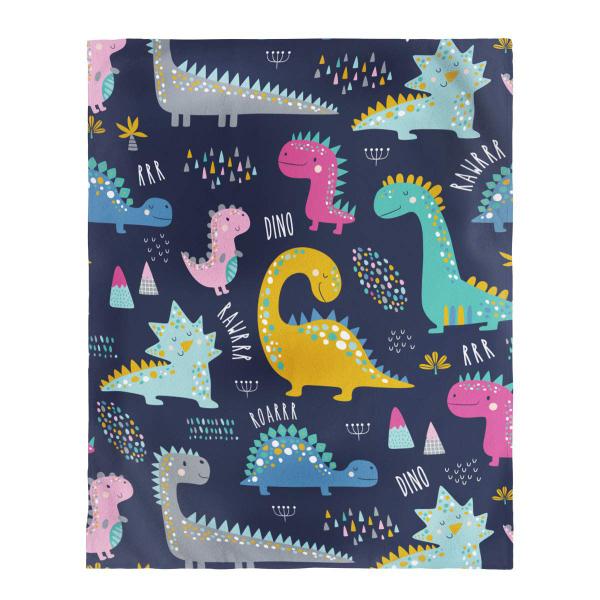 Imagem de Throw Blanket Jekeno Cartoon Dinosaurs 100% microfibra 130x1