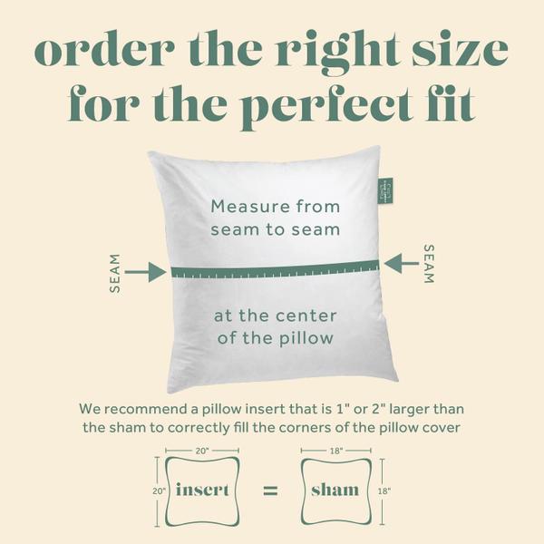 Imagem de Throw Pillow Insert ComfyDown 18x18 em 100% algodão, conjunto de 2