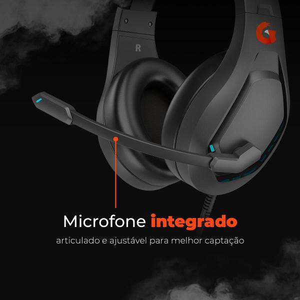 Imagem de Thunder light headset gamer  com rgb microfone cor preta geonav