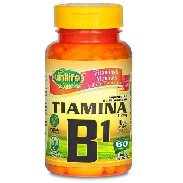 Tiamina - Vitamina B1 500mg 60 cáps - Unilife Imagem de Tiamina - Vitamina B1 500mg 60 cáps - Unilife