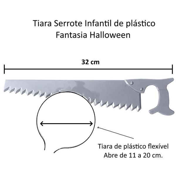 Imagem de Tiara de Serrote Fantasia dia das Bruxas Halloween Infantil