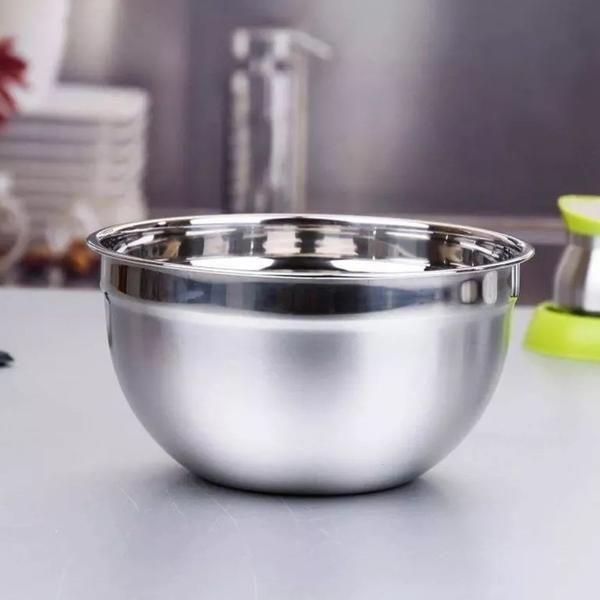 Imagem de Tigela 26cm Bowl Feito em Aço Inox de Alta Qualidade Multiuso Livre de BPA Não Gruda Resíduos Resistente a Manchas Não pega Cheiro ou Odores