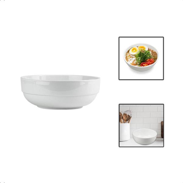 Imagem de Tigela Bowl 1150Ml Melamina Branca Cumbuca Caldo Sopa Salada