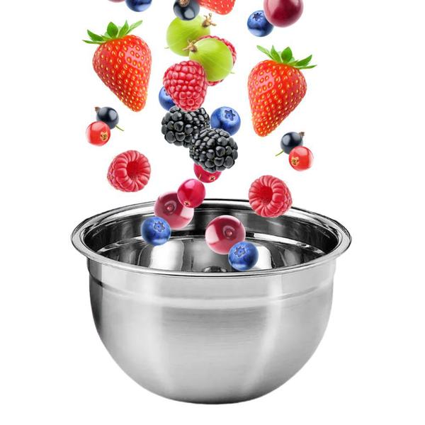 Imagem de Tigela Bowl Aço Inox Profissional 18cm Fundo Multiuso Cozinha Completa Chef Gourmet KeHome