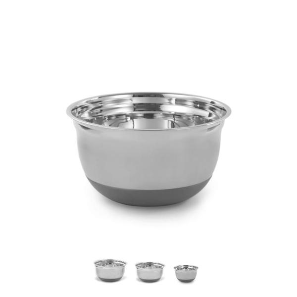 Imagem de Tigela Bowl Bacia Saladeira Inox Base em Silicone P M ou G