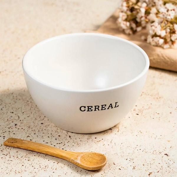 Imagem de Tigela Bowl Cremona De Cerâmica Branco Para Cereal 500Ml