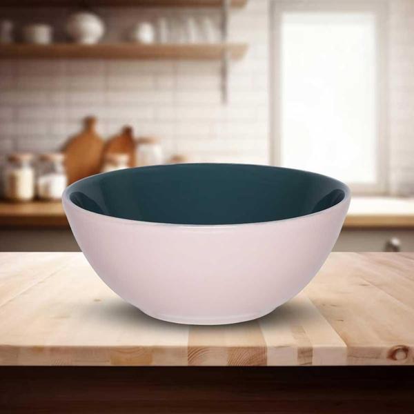 Imagem de Tigela Bowl De Cerâmica Oxford 600Ml 16Cm - Rosa E Verde