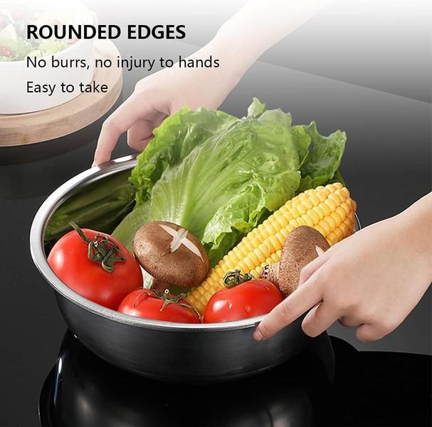 Imagem de Tigela Bowl Em Inox P/ Servir Saladas Frutas Legumes 22CM