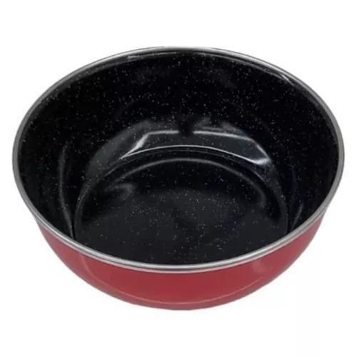 Imagem de Tigela Bowl Esmaltada Ágata Borda Inox 2 Litros Vermelho