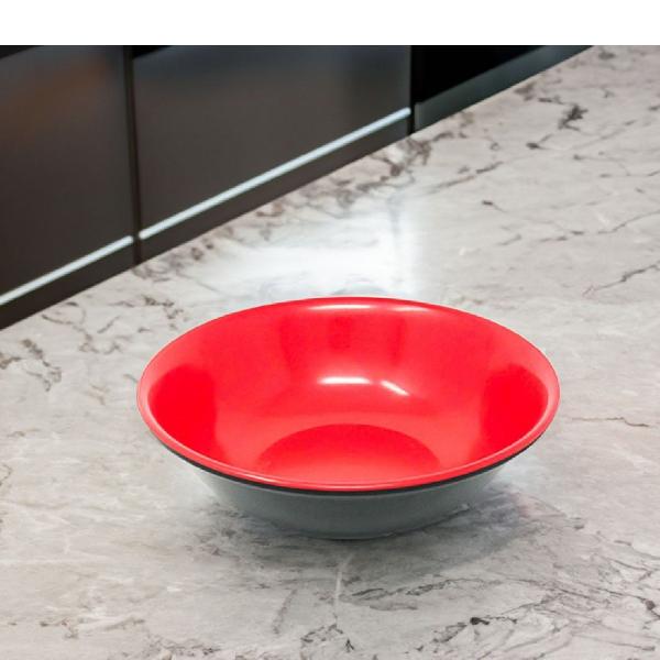 Imagem de Tigela Bowl Oriental de Melamina 750ml Pote Preto Vermelho