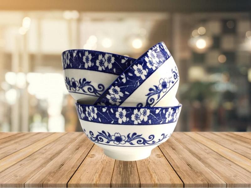 Imagem de Tigela Bowl Porcelana Blue Garden 500Ml 15X7,5Cm - Lyor