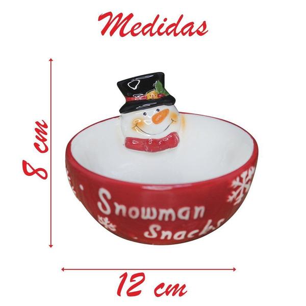 Imagem de Tigela Cerâmica Natal Bowl Natalino Boneco De Neve 200ml