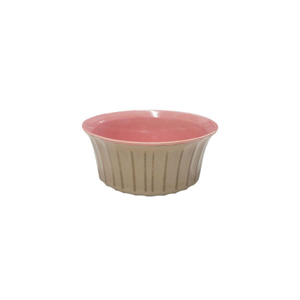 Imagem de Tigela Ceramica Rosa Bege Bowl Petisco 15cm