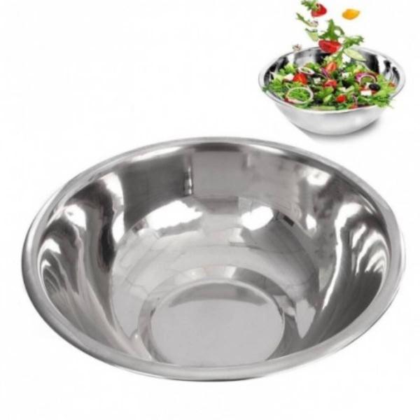 Imagem de Tigela Cumbuca Inox Funda Redonda 2500ml para Porções Salada