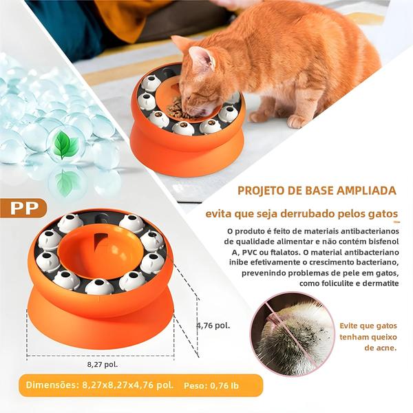 Imagem de Tigela De Alimentação Lenta Para Gatos, Quebra-cabeça À Prova De Vazamentos, Design Inclinado,