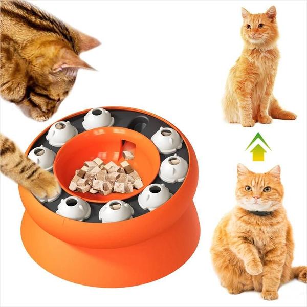 Imagem de Tigela De Alimentação Lenta Para Gatos, Quebra-cabeça À Prova De Vazamentos, Design Inclinado,