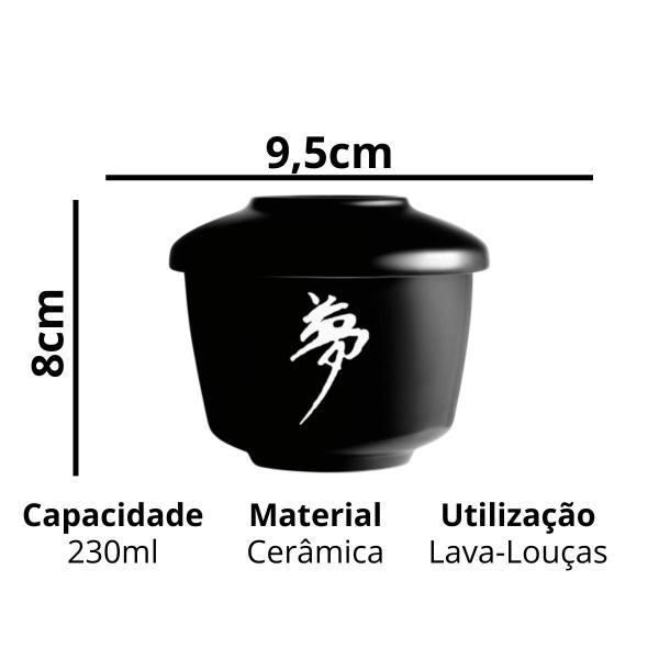 Imagem de Tigela de Cerâmica com Tampa 230ml - Oriental Japonês