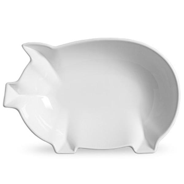 Imagem de Tigela de Cerâmica Grande Pig Branca 37 x 25 x 8cm