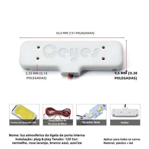 Imagem de Tigela De Porta De Carro Universal 12v Luz Led 4 Unidades Lâmpada De Boas-vindas Interior Colorida