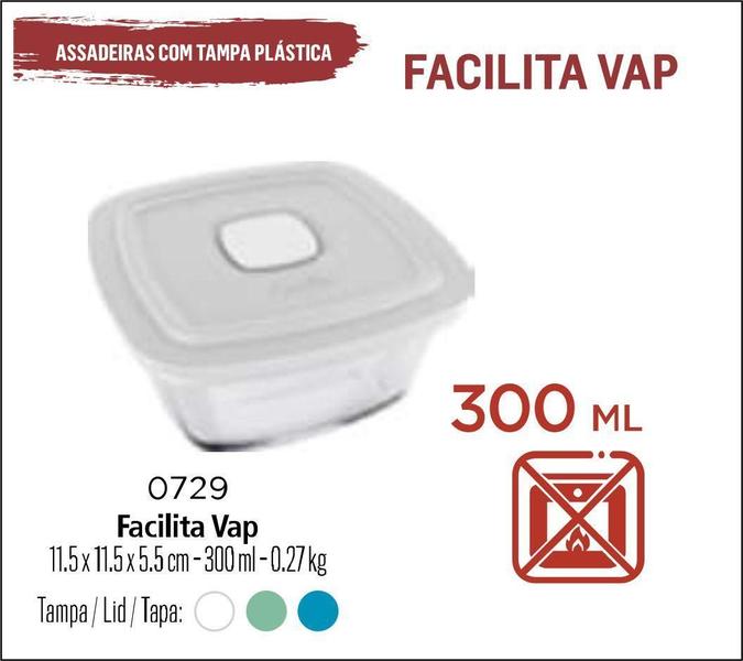 Imagem de Tigela De Vidro Com Tampa Facilita Vap 300Ml Mini Pote 6 Un