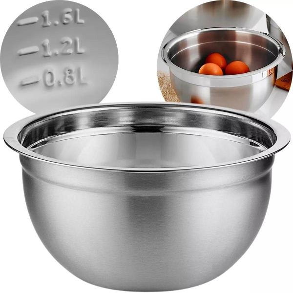 Imagem de Tigela Em Aço Inox 30Cm Kehome Mixing Bowl Saladas Petisco