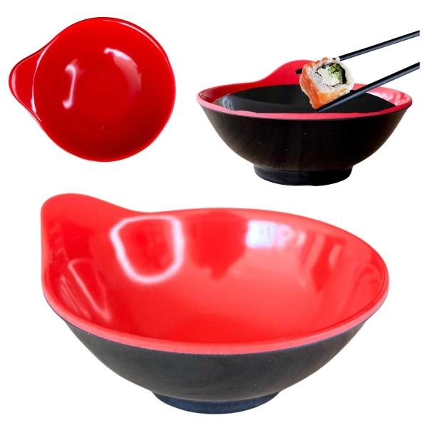 Imagem de Tigela Molheira Bowl Oriental em Melamina com Alça Japonesa 200ml