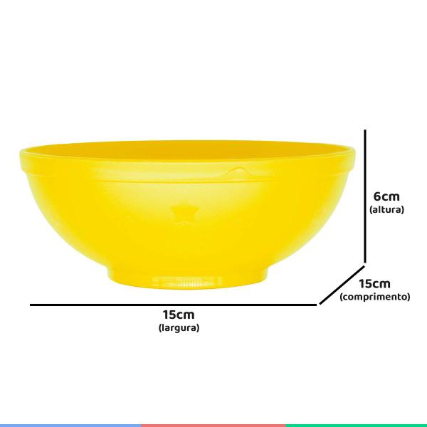 Imagem de Tigela Para Alimentação do Bebê Bowl Infantil 500ml Livre de BPA Estrelas Amarelo Infanti