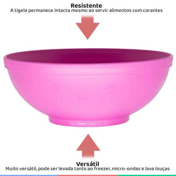 Imagem de Tigela Para Alimentação do Bebê Bowl Infantil 500ml Livre de BPA Estrelas Infanti