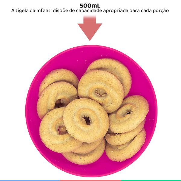 Imagem de Tigela Para Alimentação do Bebê Bowl Infantil 500ml Livre de BPA Estrelas Rosa Infanti